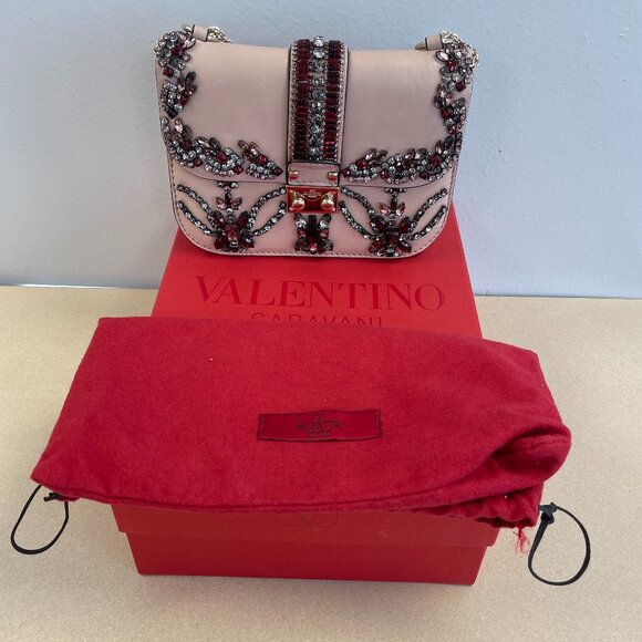 Valentino Garavani Glam Lock Crystal Embellished Crossbody Bag - Preowned - Picture 14 of 14